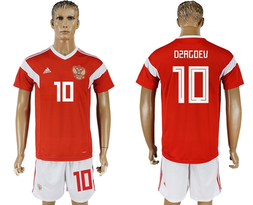 Russia #10 Dzagoev Home Soccer Country Jersey